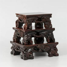 M3b6G8p1 bonsai pot stand Square Flower Potted Short Foot Base Wooden Ornaments(Large)