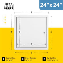 Best 24" x 24" Insulated Fire-Rated Upward Opening Ceiling Access Panel with Flange, LEED Compliant 20-Gauge Galvanneal Metal Access Door, 2" Mineral Wool Insulated Metal Access Panel, BA-FRU