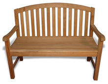 GOLDENTEAK Teak Round Top Bench Aquinah 4ft Outdoor Patio Garden Bench, Premium Grade-A Teak Wood Seating for Porch, Lawn, Deck & Backyard, Natural Oil Finish Furniture