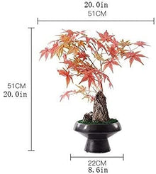 Bonsai Tree Chinese Zen Potted Model House Soft Decoration Porch Red Maple Stone Bonsai Ornaments for Garden Decoration and Desktop Display