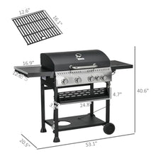2-Burner Propane Gas Grill, 2-Tier Cooking Area with Warming Rack, Built-in Thermometer, Side Shelves & Spice Rack for Backyard, Patio, BBQ
