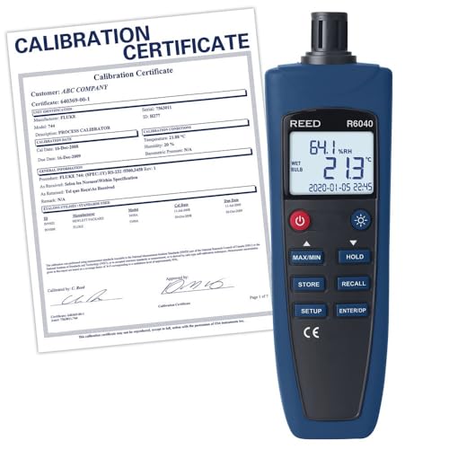 REED Instruments R6040-NIST Psychrometer/Thermo-Hygrometer,