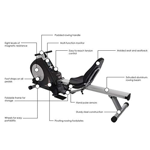 Stamina Conversion II Recumbent Exercise Bike and Rower Grey