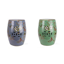 Ceramic Garden Stool Decorative Garden Stools Ceramic Blue And Green Flowers And Birds Shoe Bench Vanity Stool Bathroom Patio Living Room Round Drum Stool Sandals Coffee Table Ornaments Garden Stool C
