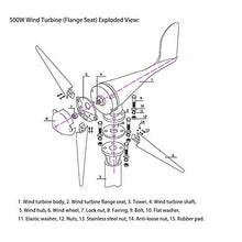 ATO 500W Wind Turbine Generator, 12V/24V/48V, Portable, Easy Installation, High Efficiency