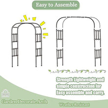 SDdPulse Rose Arches Steel Frame, Wedding Arch, Garden Arbor Iron Arches, for Wedding Bridal Party Climbing Plants Support Structure, 1.2M to 3M,Black-120×240Cm (Black 240×240cm)