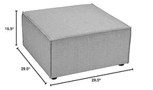 Modway Saybrook Outdoor Patio Upholstered Sectional Sofa Ottoman in Gray