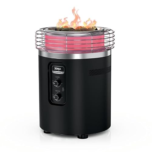 Ninja Fireside360 Fire Pit & Heater, 80,000 BTU, 3 Modes, Push Start, Black