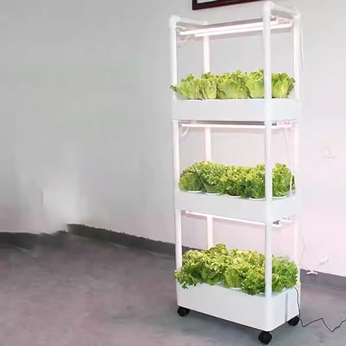 MTSYXYM Herb Garden kit,hydroponic Growing Kits & Systems,Hydroponics Tower with LED Grow Light,Indoor Garden hydroponic Growing System,for Herbs, Fruits and Vegetables. (Size : Three Layer)