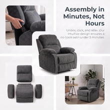 Trygoal Manual Single Lounge Recliner Chair with Adjustable Backrest, Gray
