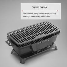 Cast Iron Grill – Outdoor, Portable Charcoal Grill and Tabletop Cast Iron Durable, Small Charcoal Grill, BBQ Grill Perfect for Outdoor Picnic Camping Patio Backyard Cooking