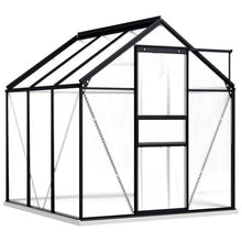Coespram Walk-in Garden Greenhouse with Aluminum Base Frame, 6.2' x 6.2' Outdoor Plant House with Adjustable Roof Vent and Gutter System, Polycarbonate Hot House for Home Gardening