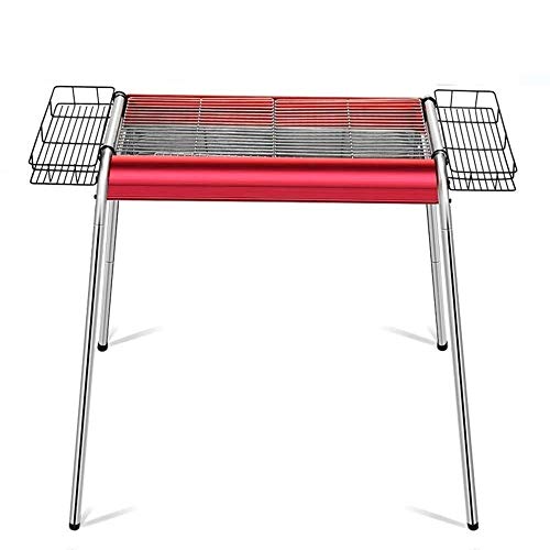 MIIKHI Barbecue Charcoal Grill Stainless Steel Portable BBQ Grill for Outdoor Cooking Camping Picnics (R?d A)