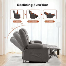 Massage Swivel Recliner Chair with Heat, Rocking, USB Port (loveseat Grey)