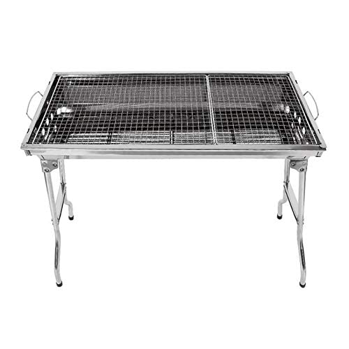 QTBH Grill for Outdoor Portable Foldable Stainless Steel Barbecue Grill Outdoor Charcoal Grill Barbecue for Outdoor Camping Cooking， 28.7"×13.2"×27.6" Barbecue Grill