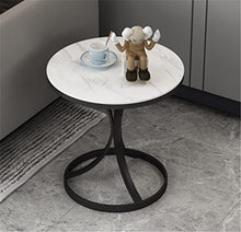 FAiruo Side Table Rock Slab Side Table Small Coffee Table Marble Living Room Sofa Corner Table Balcony Small Round Table Sideboard (Color : D, Size : 55 * 45cm)