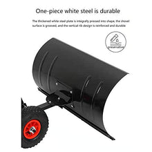 Two-Wheeled Snow Plow Thickened Hand-Push Wheeled Portable Snow Plow and Snow Removal Tool Cart Single Pole Double Pole (Single Pole)