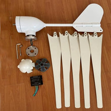 AISINILALAO Low Noise 500W-800W Vertical Wind Turbine, 12V-220V Household and Efficient Solar Cell System 5 Blade Wind Power Generator Kit(White),48v