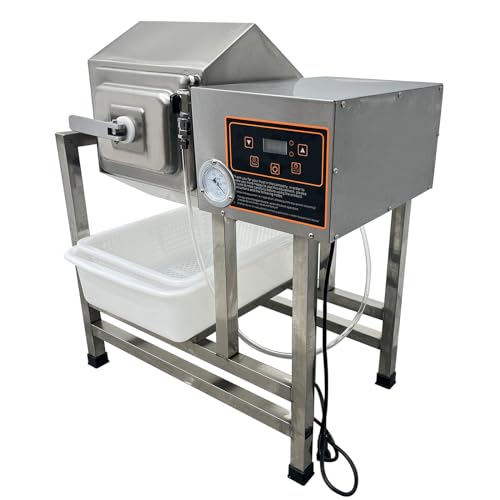 LGXEnzhuo 110V 32L Electric Vacuum Pump Meat Vegetable Tumbler Marinator Stainless Steel Silver