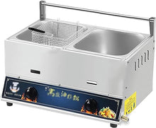 EliteBloom Gas Deep Fryer 20L Commercial Lpg Gas Fryer Stainless Steel Countertop, Stainless Steel Outdoor Cooker, Chicken Chips Fryer for French Fries Restaurant Kitchen,with 1 Bas,with 1 Basket