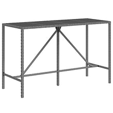 Xolmizyn 9-Piece Outdoor Patio Bar Set, PE Rattan Pub Table and 8 Stools with Cushions, Grey Garden Furniture Dining Set for Backyard Poolside