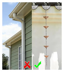 XHsghSEG rain Chain, Gutter Downspout Replacement Flower Design Metal Rust Resistant Multiple Sizes(Umbrella,3 m (9.8ft))