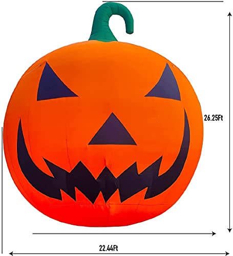 OZIS Giant 26Ft Premium Halloween Inflatable Pumpkin Decoration Orange