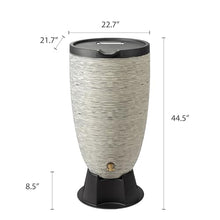 Newport 50‑Gallon Flat‑Back Rain Barrel with Stand & Planter Bundle – Slate | Removable Lid, UV-Stabilized Outdoor Water Storage