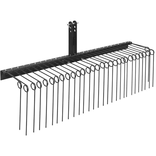 72inch Tow Behind Dethatcher with 30 Spring Steel Tines, Lawn Tractor Rakes with Lift Handle, Tow Behind Rake to Remove Thatch, Riding Lawn Mower Attachments for Leaves, Pine Needles, Straw