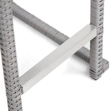 Afuera Living Outdoor Bar Height Dining Stools Set of 6, Stainless Steel Construction, Gray Finish, 20.25" W x 18" D x 41.75" H, Stackable Design, Aluminum and PE Wicker, UV Protected, Patio Seating