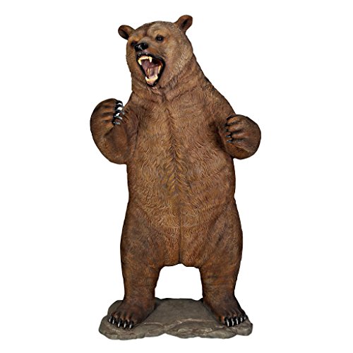 Design Toscano Growling Grizzly Bear Statue Full Color