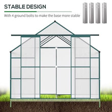 Walk-in Greenhouse, Outdoor Greenhouse with Aluminum Frame, Sliding Door, Adjustable Roof Vent for Backyard All-Season Plant Growing(Large)