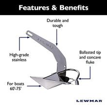 Lewmar Stainless Steel Epsilon Anchor 88 lbs for Boats 60'-75' Multi
