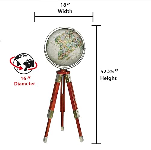 Replogle Eaton III 16" National Geographic Floor-Standing Globe White