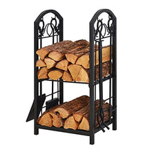 WXPWAMZ Firewood Storage Rack Iron Black Flooring Firewood Rack Tool Rack Fireplace Supporting Wood Firewood Multi-layer Shelf Home