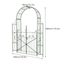 OREKPOT Decorative Garden Arbor, Metal Pergola Arbor with Gate, Wedding Arch for Party Ceremony Climbing Plant Lawn Patio Birthday Bridal Party，180cm/70.9in