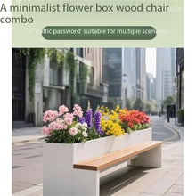 Planter Box Planter Bench Combo Outdoor Long Seat for Garden for Yard