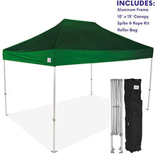 Impact 10' x 15' Pop Up Canopy Tent, Commercial Grade Aluminum Frame and 500D Fabric, Includes Roller Bag, Kelly Green