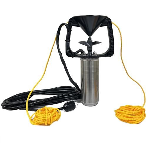 Ice Away Pond and Dock Deicer, 1/2 HP 230v, 50ft Long Power Cord – Deicer for Large and Small Outdoor Ponds and Lakes with Fish, Prevents Ice Build Up – Energy Efficient Pond De-Icing System