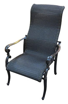 Bridgeton Moore GF-LD3061-1/812 Wyndermere Woven Outdoor Round Table Set of 5 (KIT) Patio-Dining-Chairs, Black