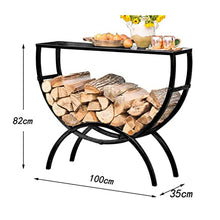 DOIBG Iron Black Outdoor Floor Standing Firewood S Shelf Table for Entryway Multifunctional Stand with S Space