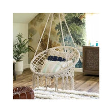 Home Rattan Chairs- Hanging Basket Outdoor Cotton Rope Hanging Chair Balcony Rocking Chair Indoor Homestay Swing Patio Lounge Chair