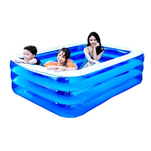 Large Kids Inflatable Pools 1-6 People Use Family Inflatable Pool Thick Wear-Resistant Cold-Resistant PVC Material Garden Backyard Water Play Family Playing Water