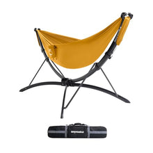 anymaka Set Up in 3 Seconds Adjustable Portable Aluminum Alloy Hammock Stand for Outside with Chair Mode & Lounge Mode up to 105'' (Hammock Set Sunset Yellow)