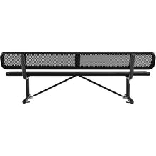 Global Industrial 8'L Heavy Duty Outdoor Steel Picnic Bench with Backrest