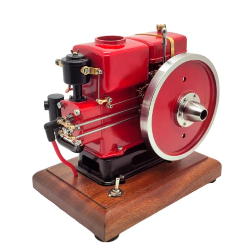 Retrol&OKMO 1/5 Scale Single-Cylinder Four-Stroke Engine with Wooden Base