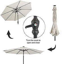 RWGOVLU 8.8 Ft Garden Umbrellas, Crank and Tilt Patio Umbrella, Waterproof Sun Shade for Outdoor Settings, Pool, Beach, Courtyard, Lawn, White