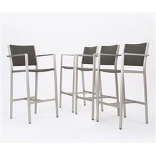 Christopher Knight Home Cape Coral Outdoor Wicker Bar Stools, 4-Pcs Set, Grey