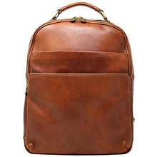 Floto Corsica Italian Leather Laptop Backpack Tobacco Brown