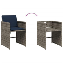 AMBERARD Patio Dining Set Set of 10 Gray PE Rattan Large Collapsible Furniture Set